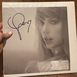 Signed Vinyl Record with Black and White Cover